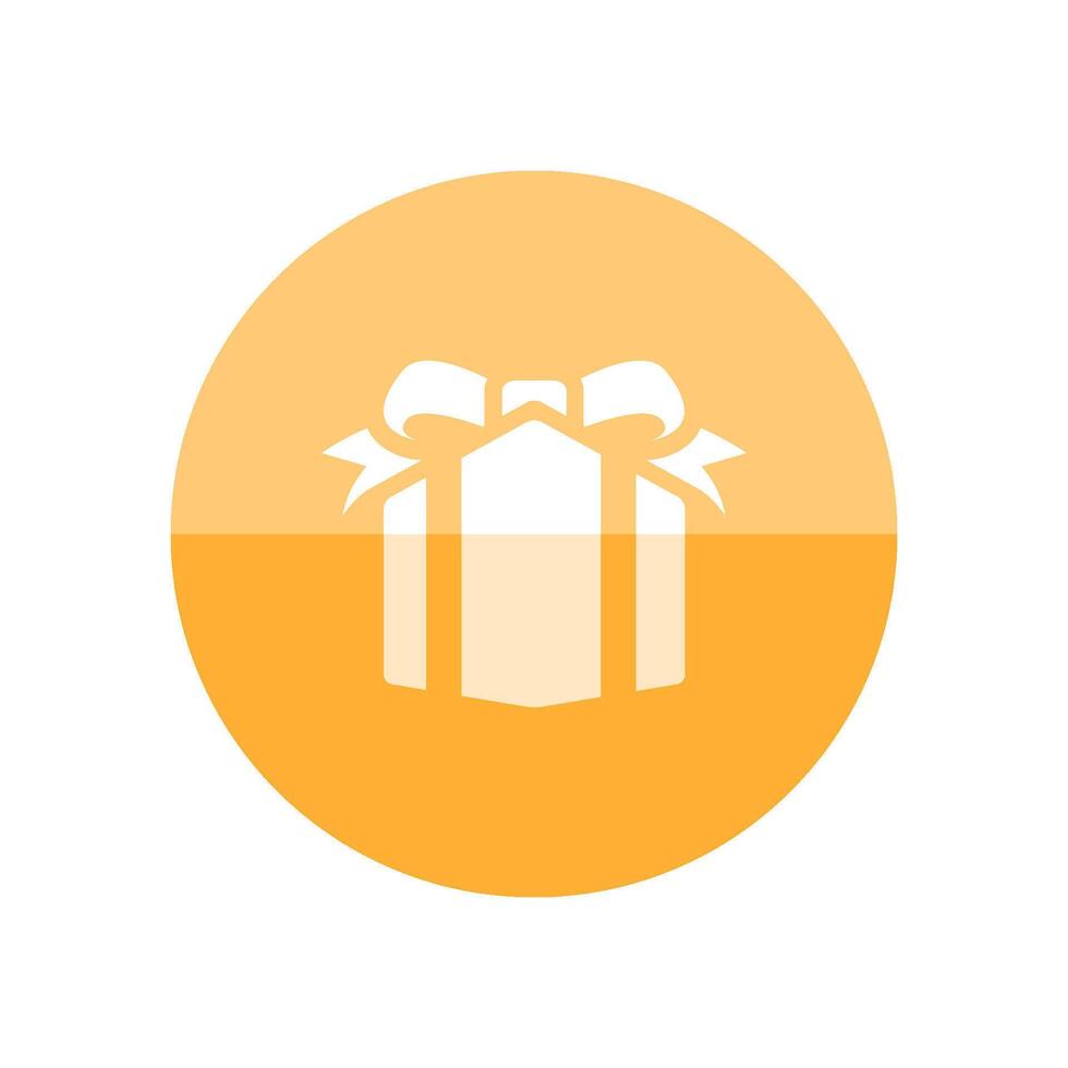 Gift box icon in flat color circle style. Prize birthday Christmas holiday vector