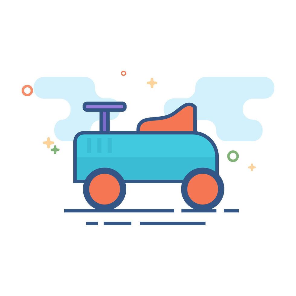 Toy car icon flat color style vector illustration