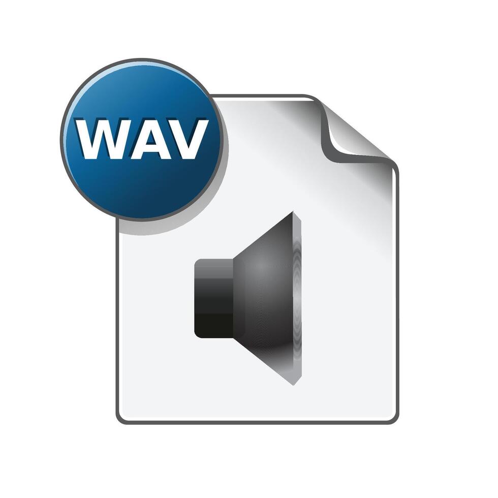 Audio file format icon in color. Media music download streaming file hosting vector