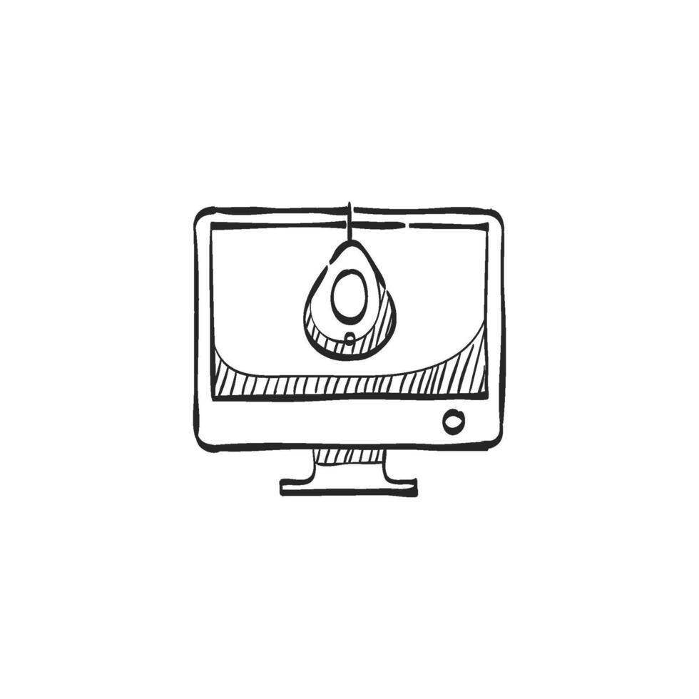 Hand drawn sketch icon monitor calibration vector