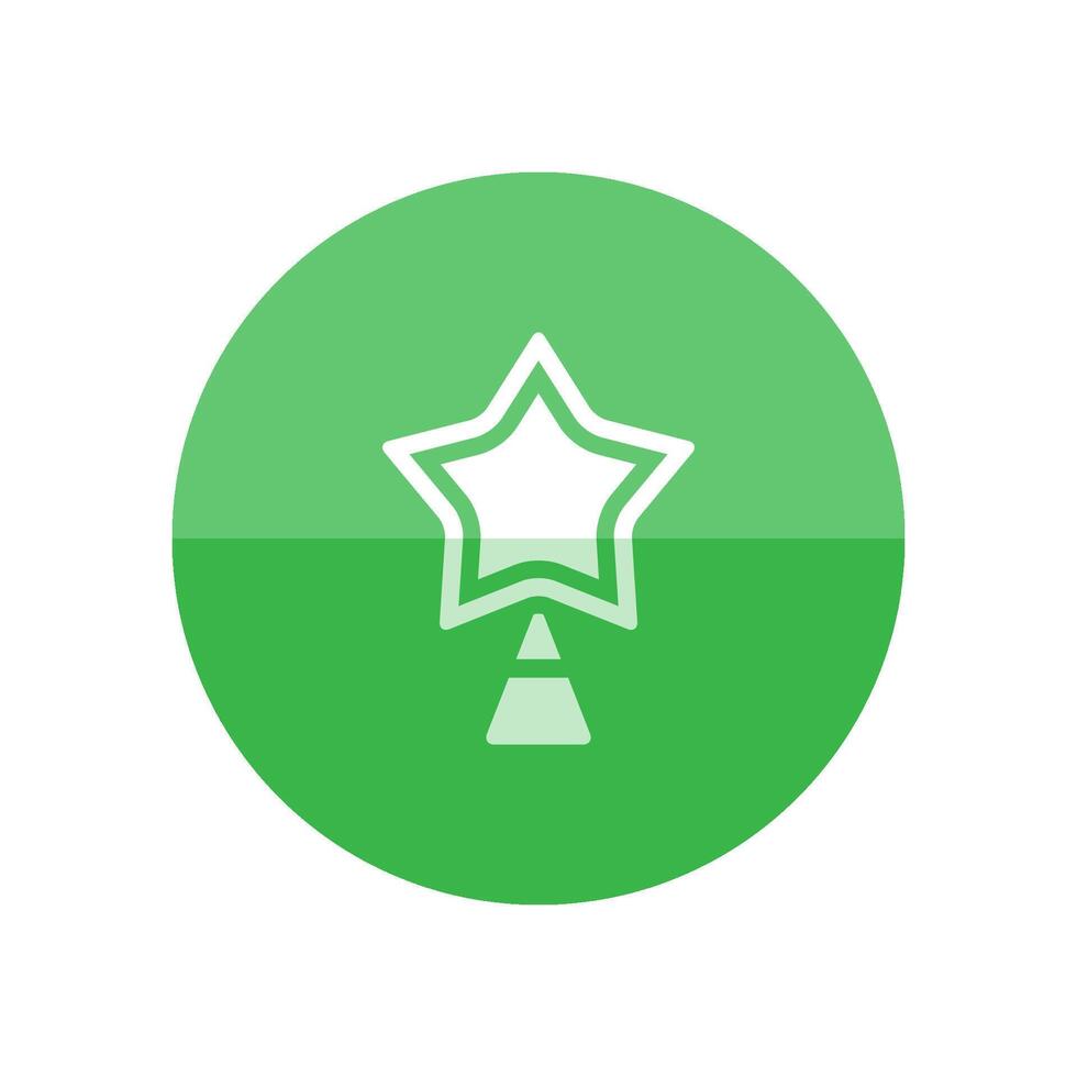 Christmas star icon in flat color circle style. Celebration December tree top decoration vector