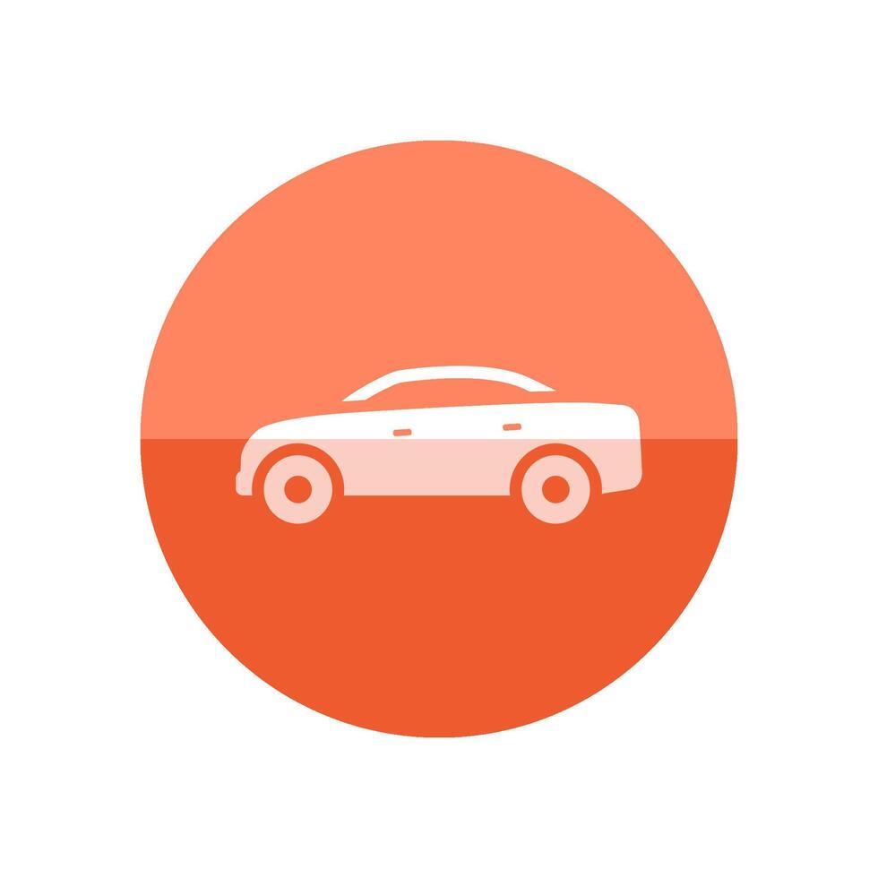 Car icon in flat color circle style. Automotive sedan luxury speed comfort vector