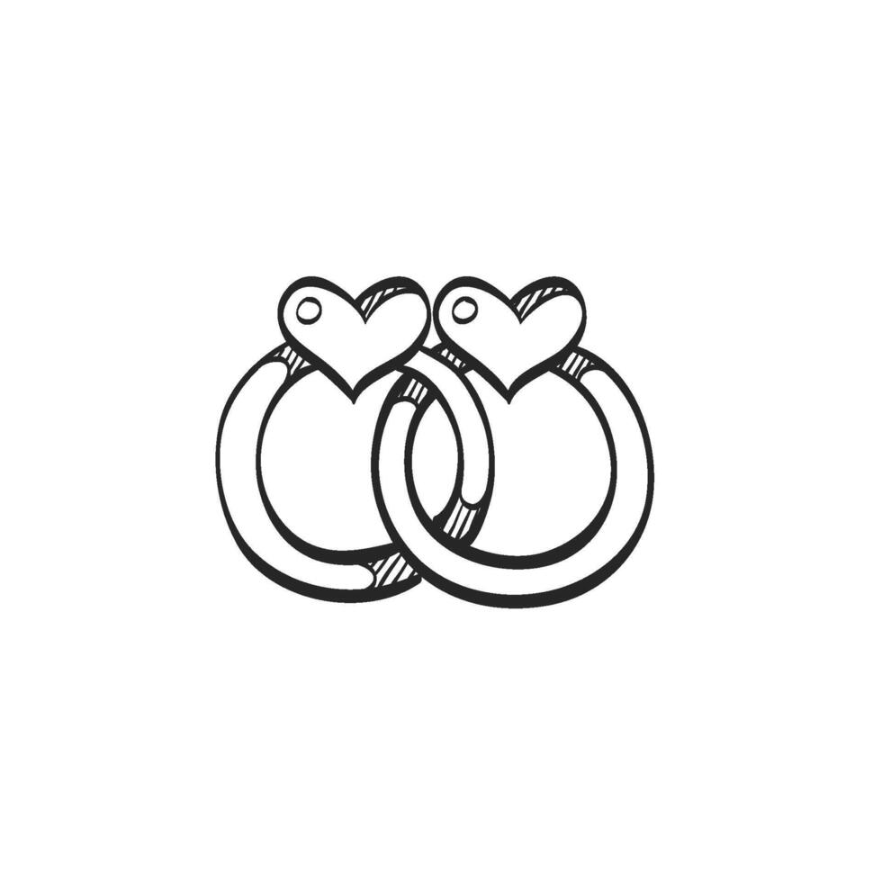 Hand drawn sketch icon wedding ring vector