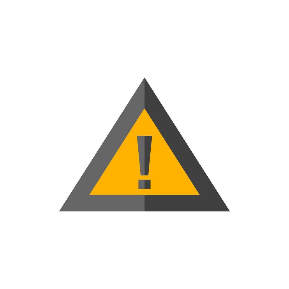 Warning sign icon in flat color style. Beware notice triangle safety security vector