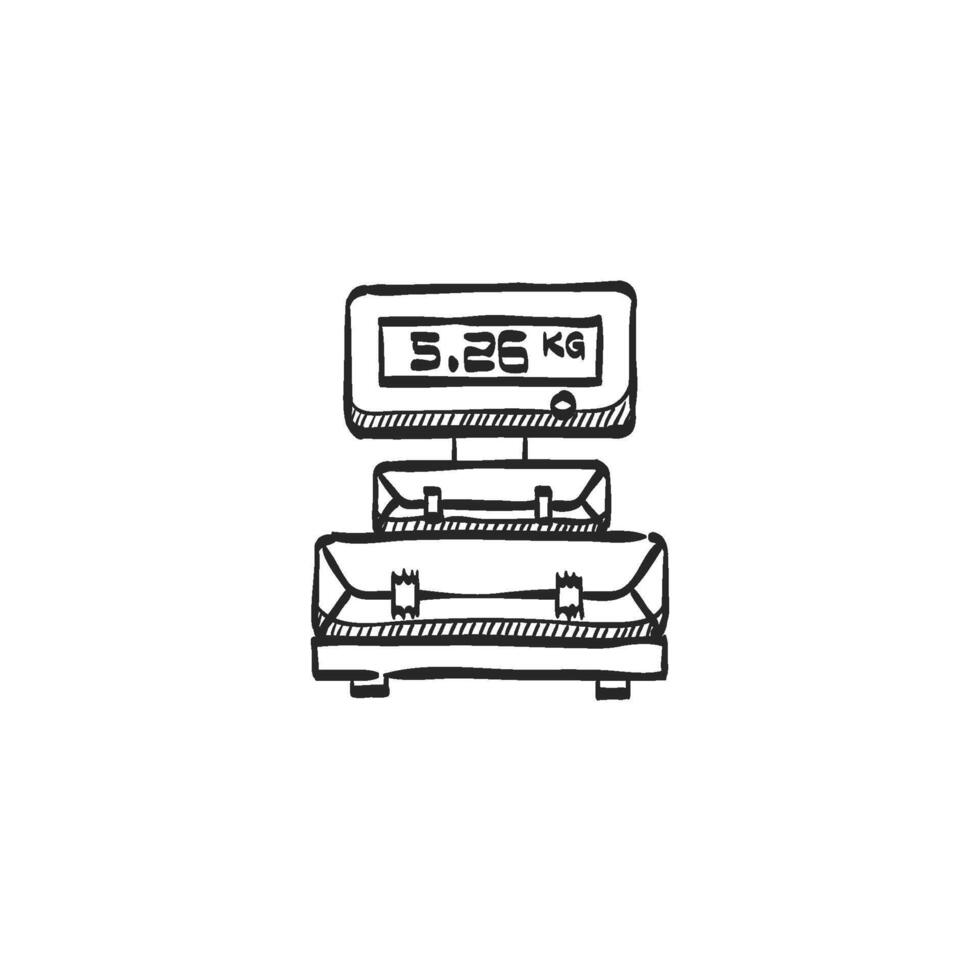 Hand drawn sketch icon logistic scale vector