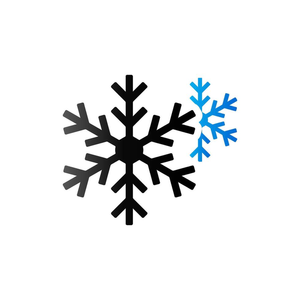 Snowflake icon in duo tone color. Nature winter December vector