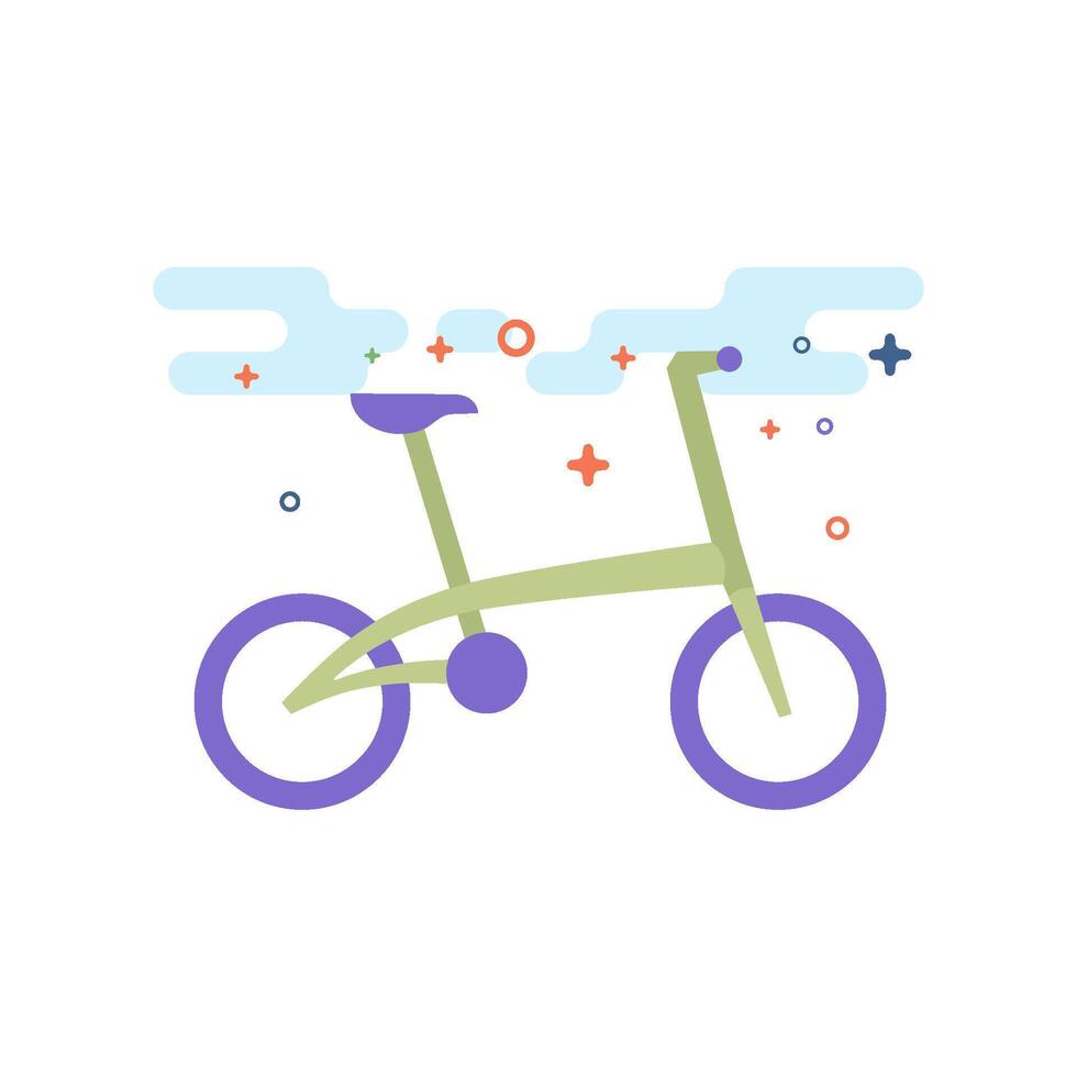 Bicycle icon flat color style vector illustration