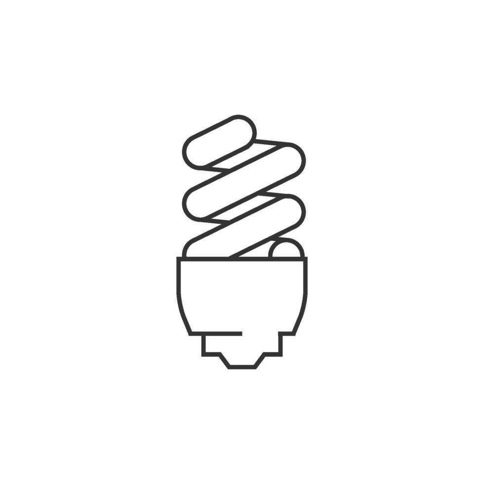 Light bulb icon in thin outline style vector