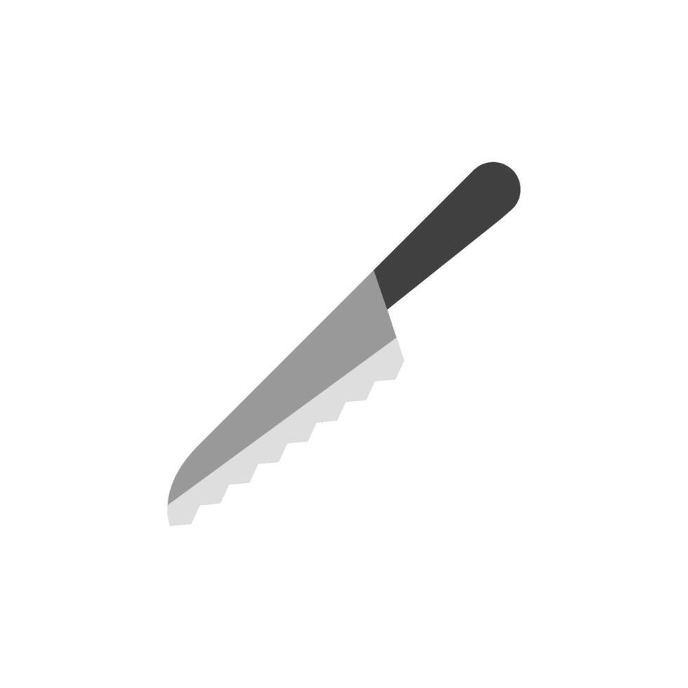 un pan cuchillo icono en plano color estilo. comida cocina casa horneando desayuno comida vector