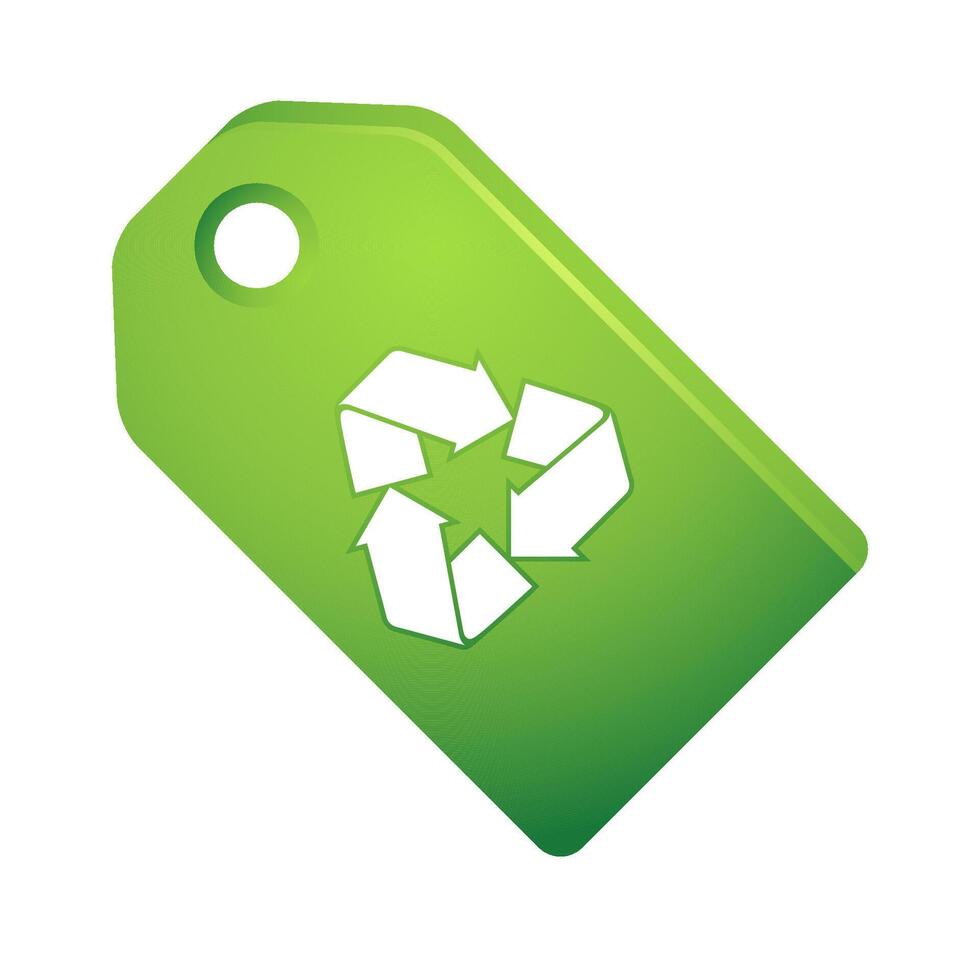 reciclar etiqueta icono en color. ambiente ecología eco simpático vector