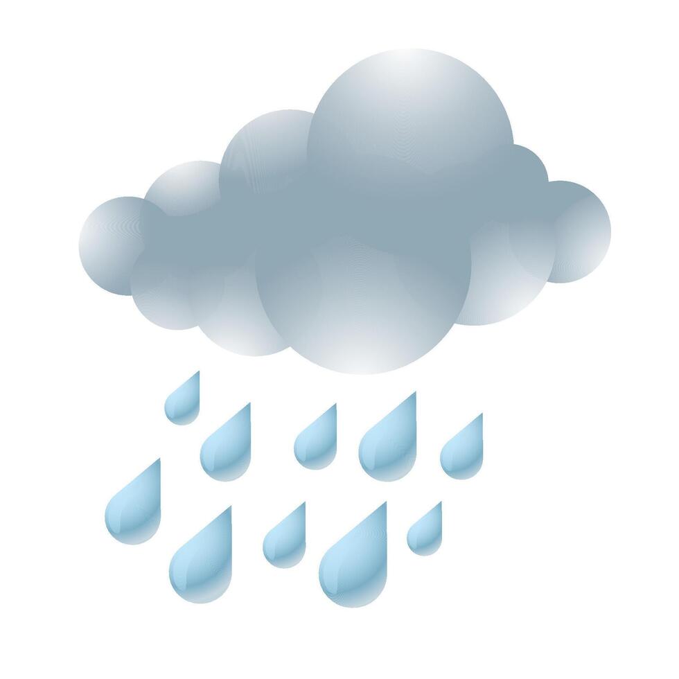Rainy icon in color. Season forecast monsoon wet vector