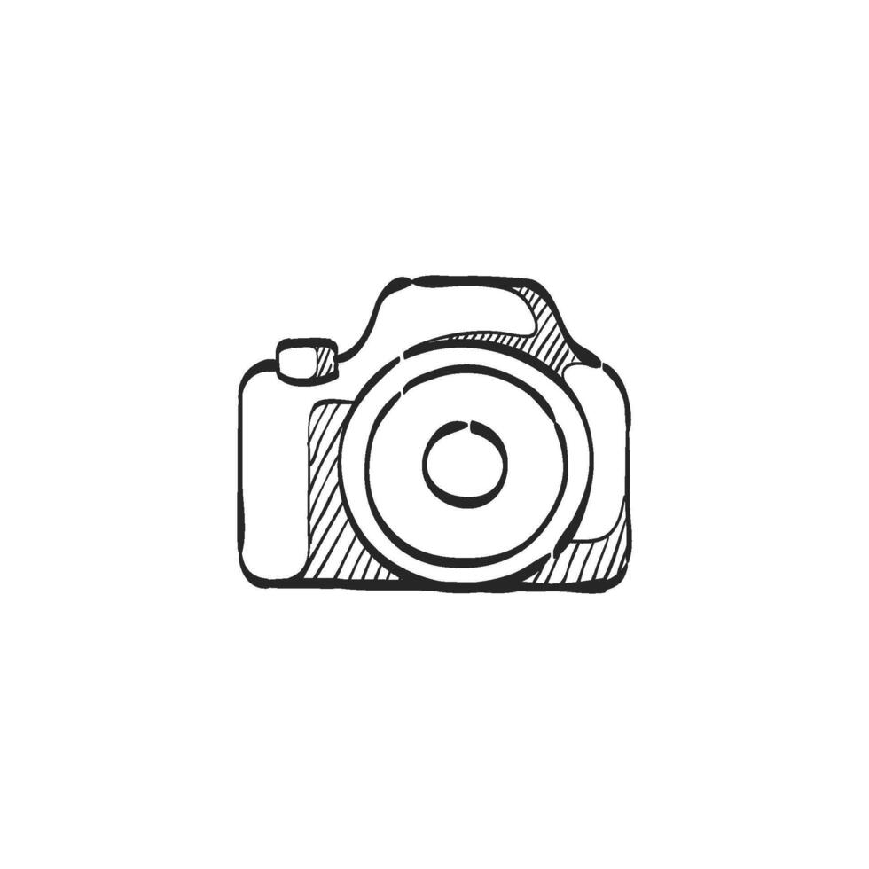 Hand drawn sketch icon camera vector