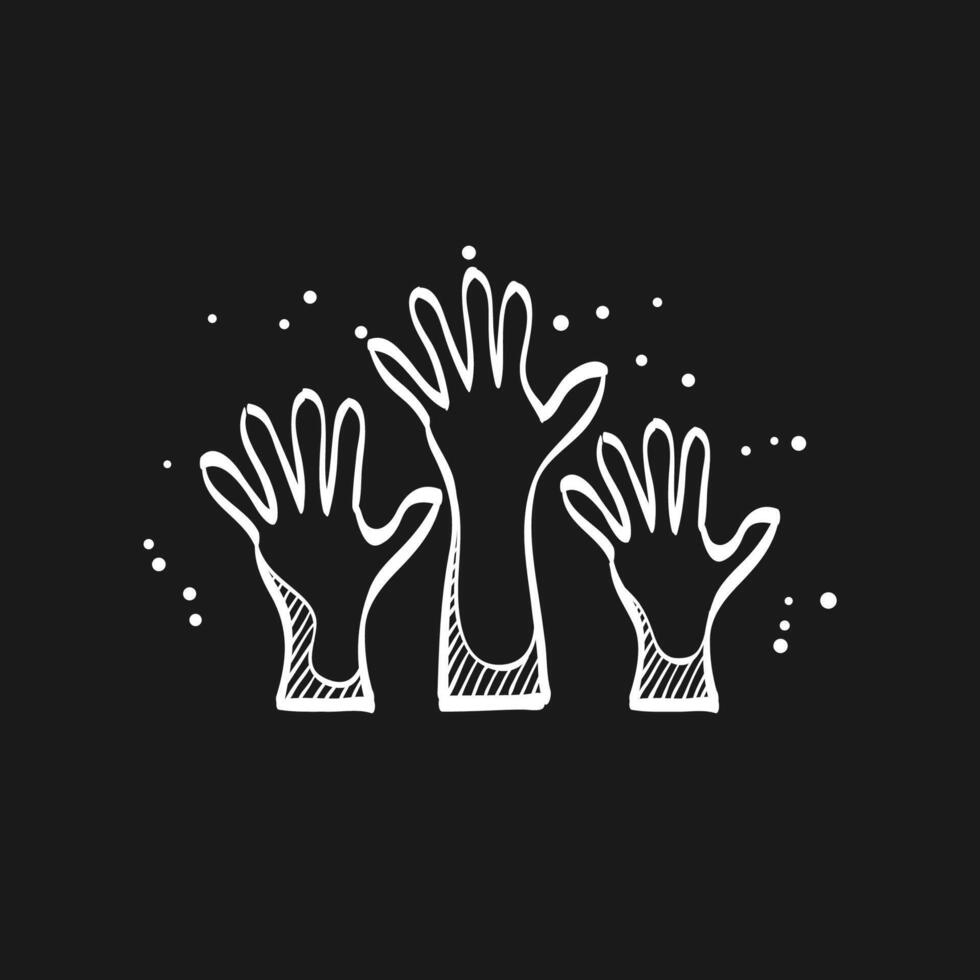 Hands doodle sketch illustration vector