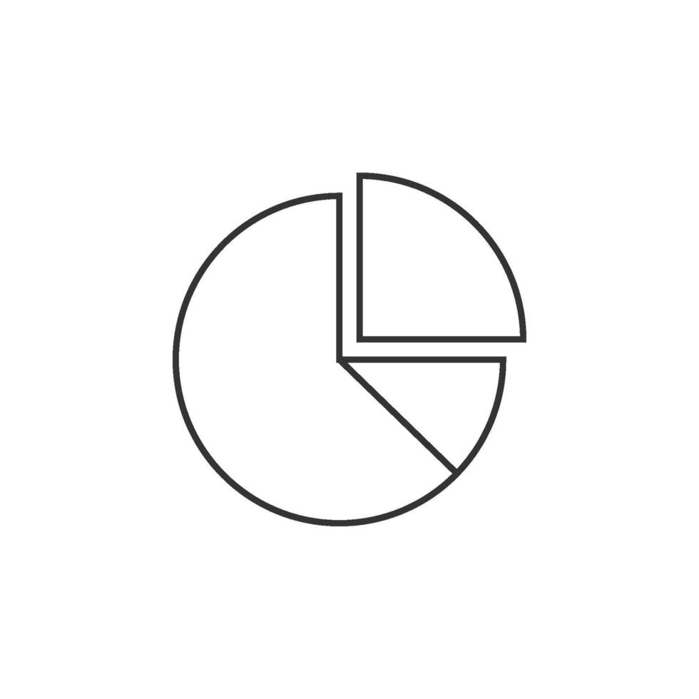 Pie chart icon in thin outline style vector