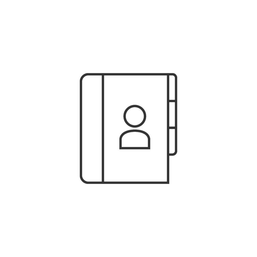 Address book icon in thin outline style vector