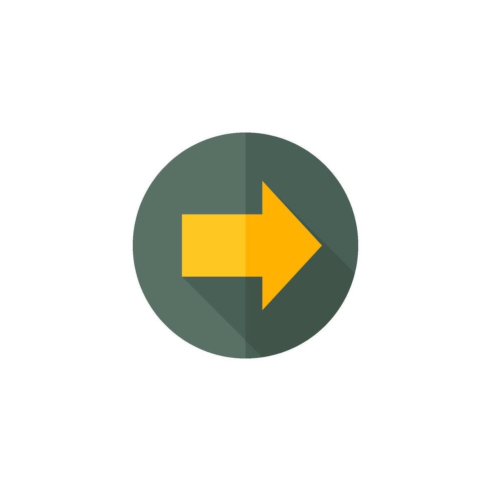 Arrow icon in flat color style. Direction move forward shopping checkout vector
