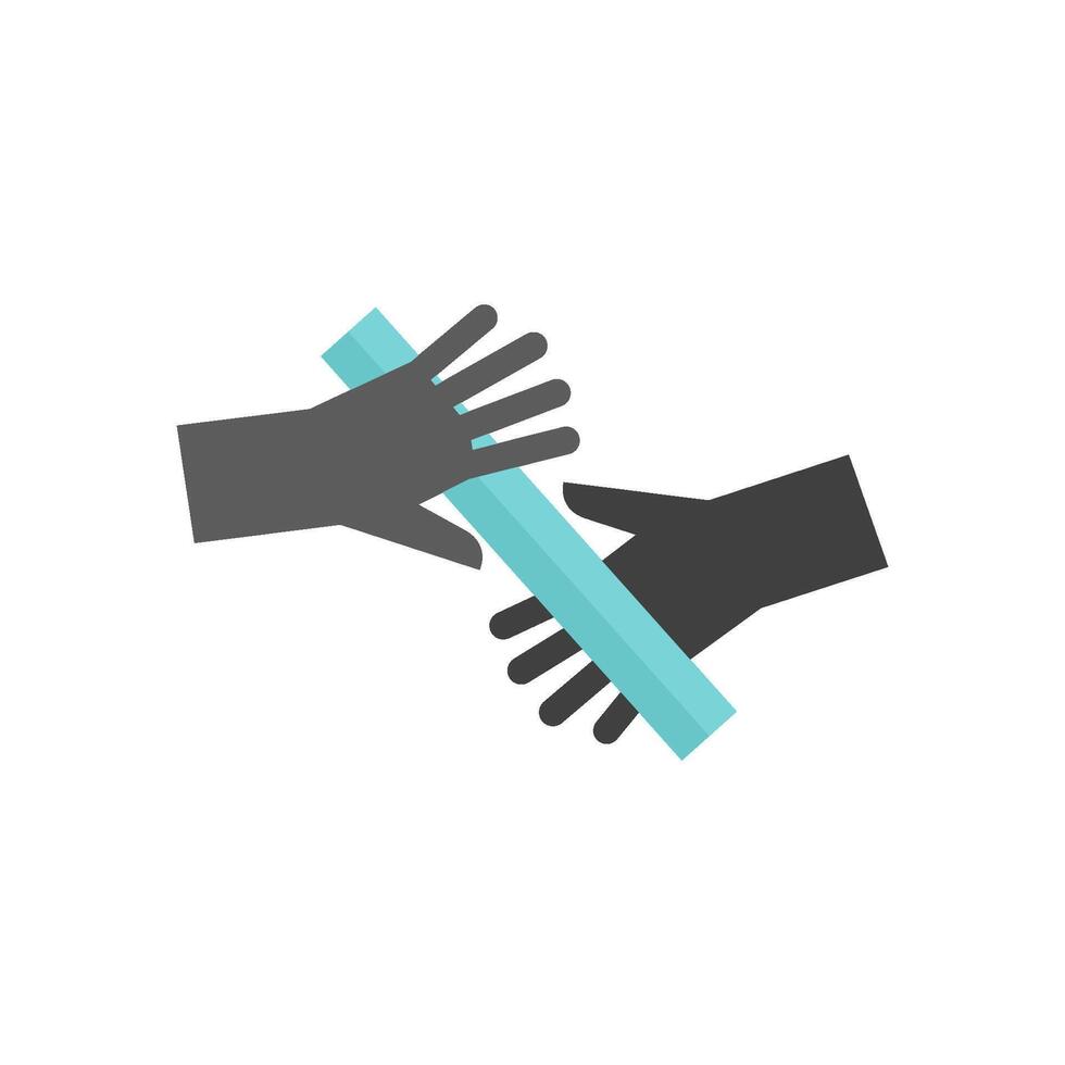 Relay run icon in flat color style. Sport competition athletic team championship vector