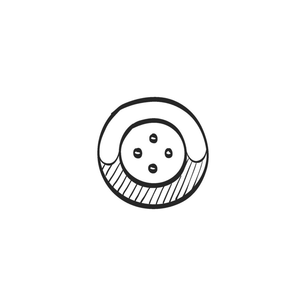 Hand drawn sketch icon button vector