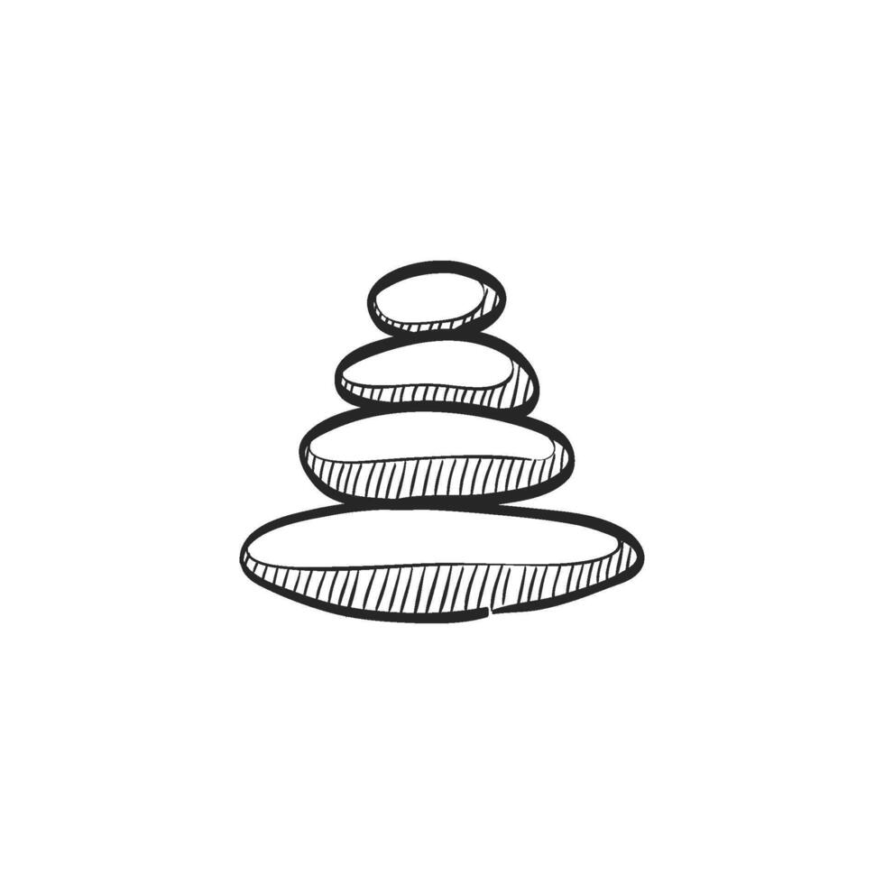 Hand drawn sketch icon spa stone vector