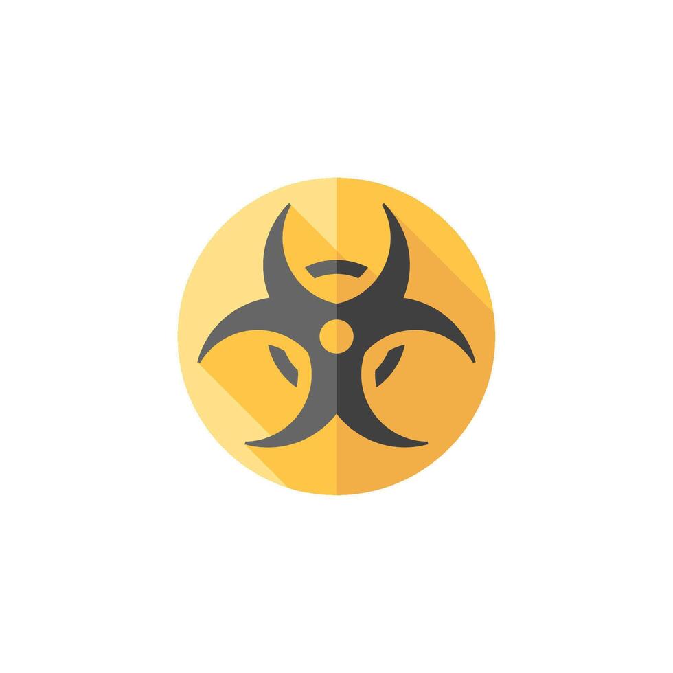 Biohazard symbol icon in flat color style. Science technology biology environment hazard danger vector