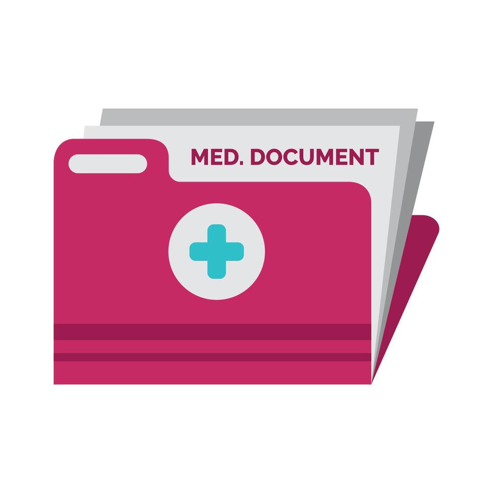 carpeta médico documento icono diseño ilustración. vector diseño