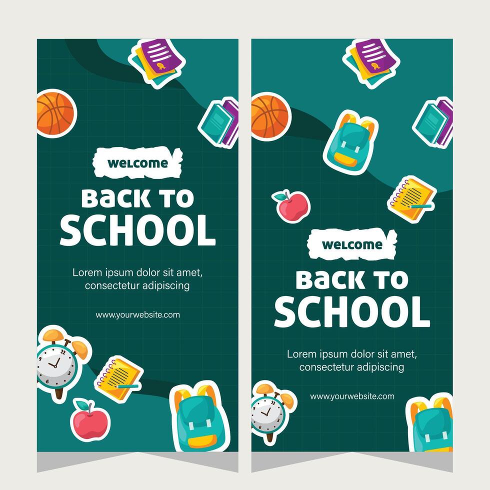 Vertical banner or stories social media template about education vector