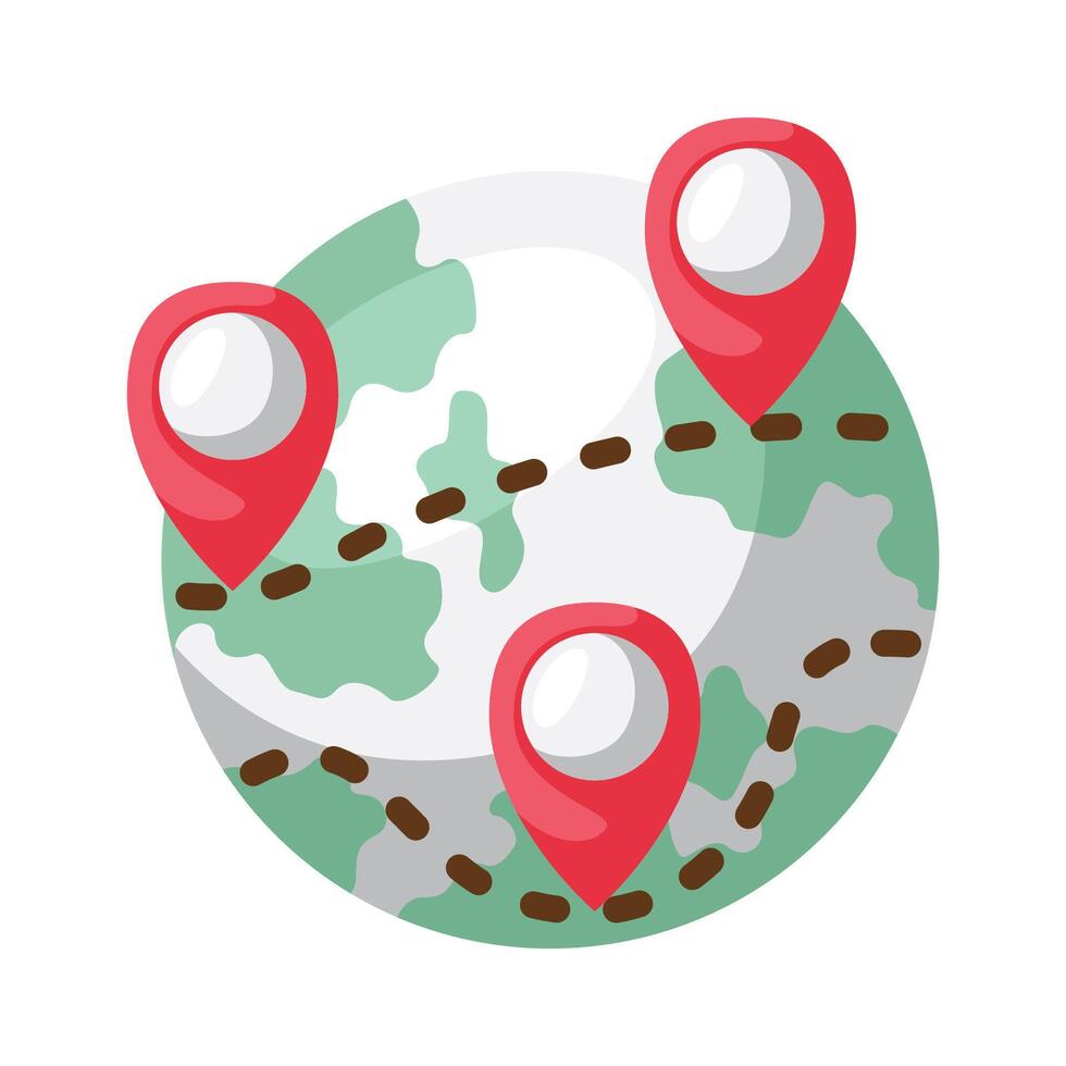 Location pin icon with globe. Vector design
