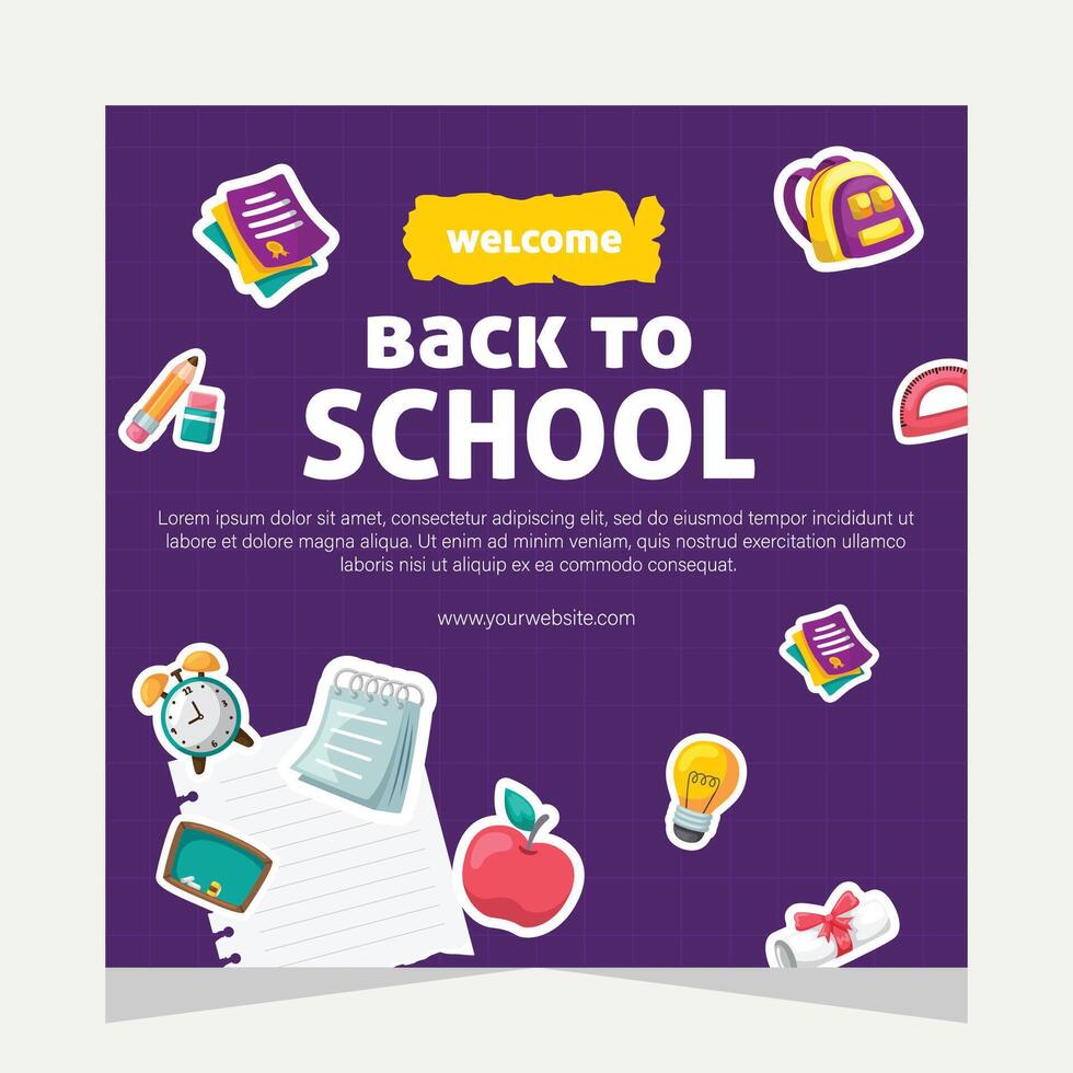 Template social media post about education vector