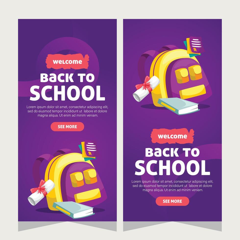 Education social media stories design template vector