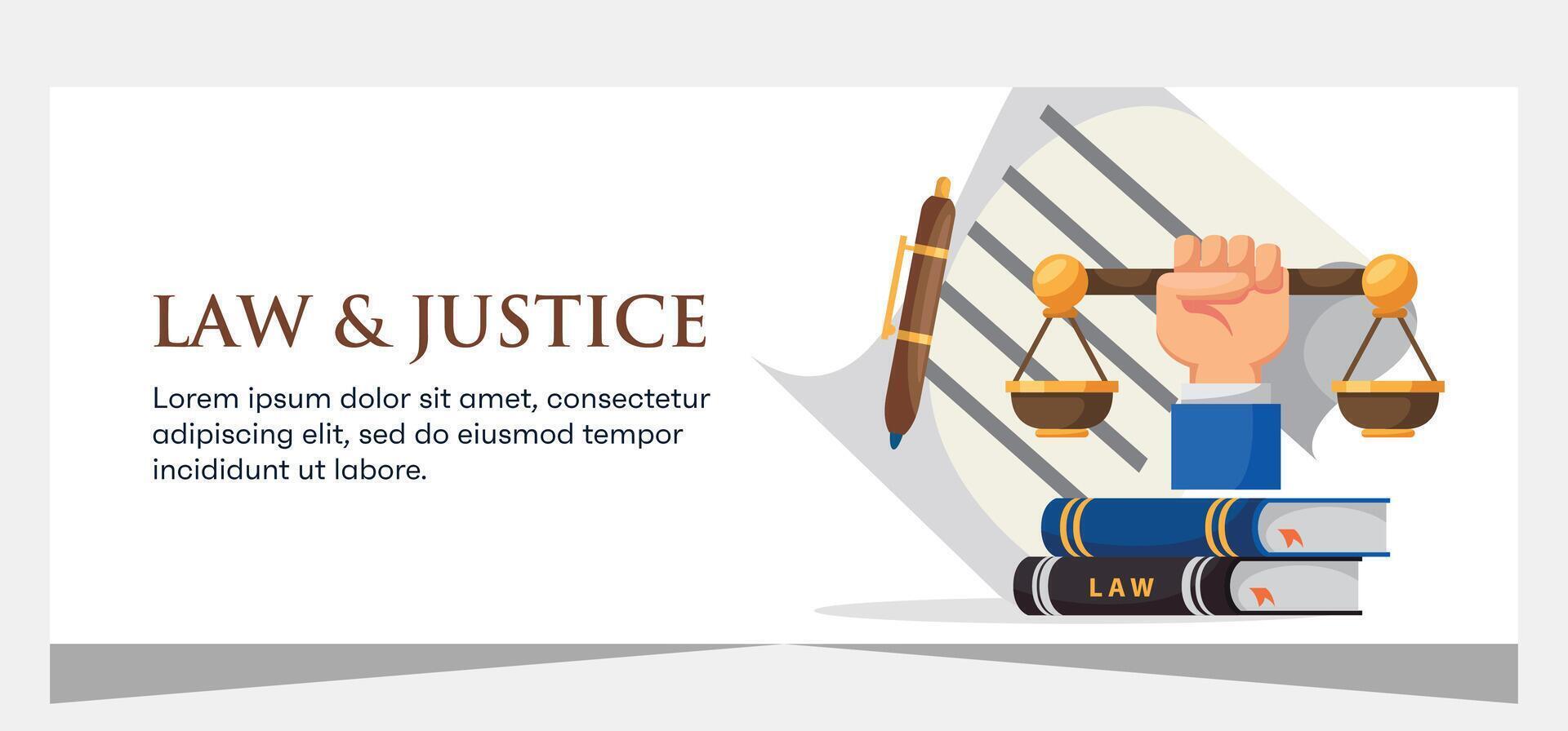 Law and justice template banner design. Premium banner template vector