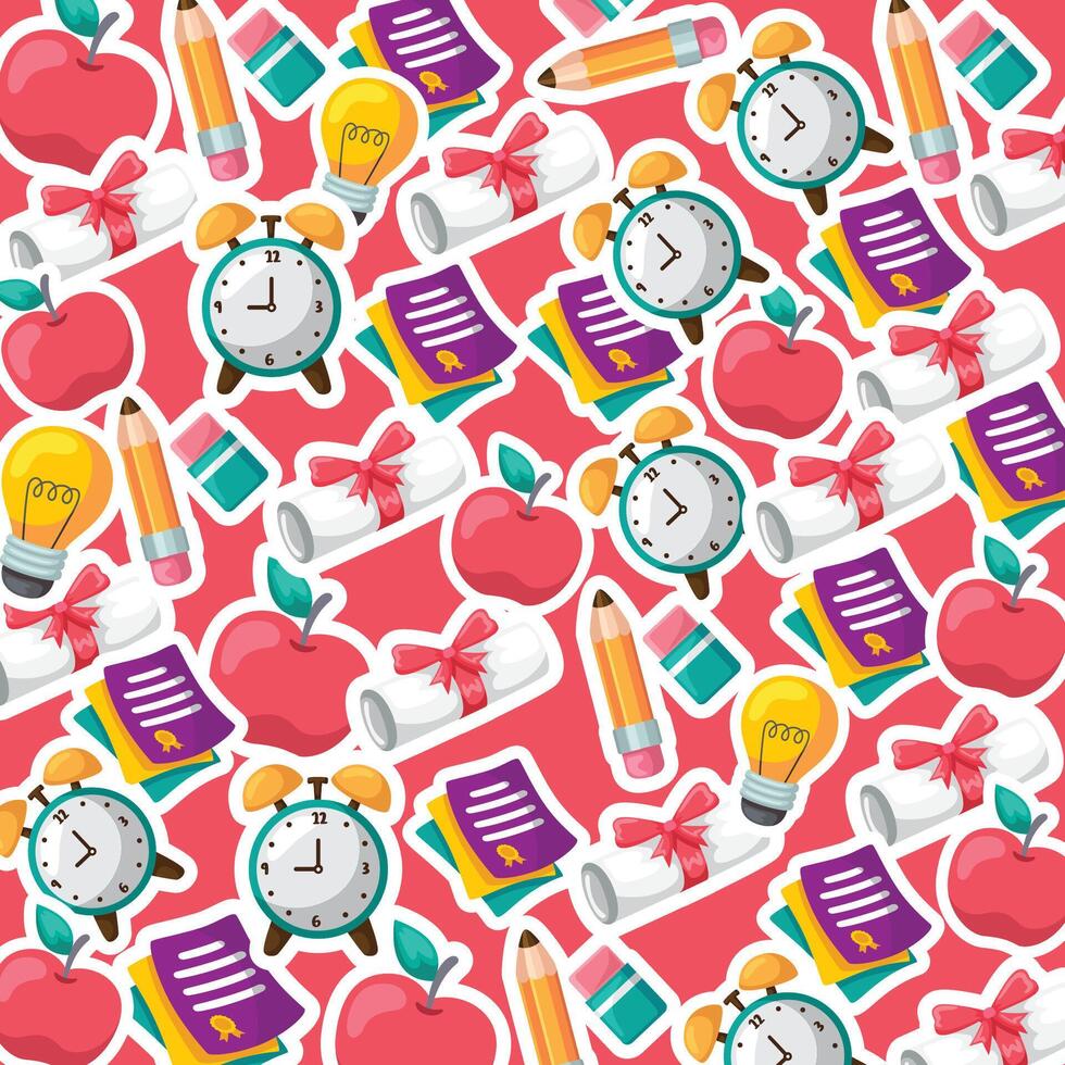 Flat pattern design for education school vector