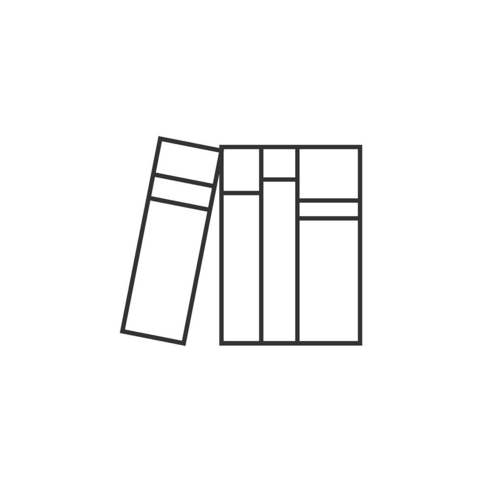 libros icono en Delgado contorno estilo vector