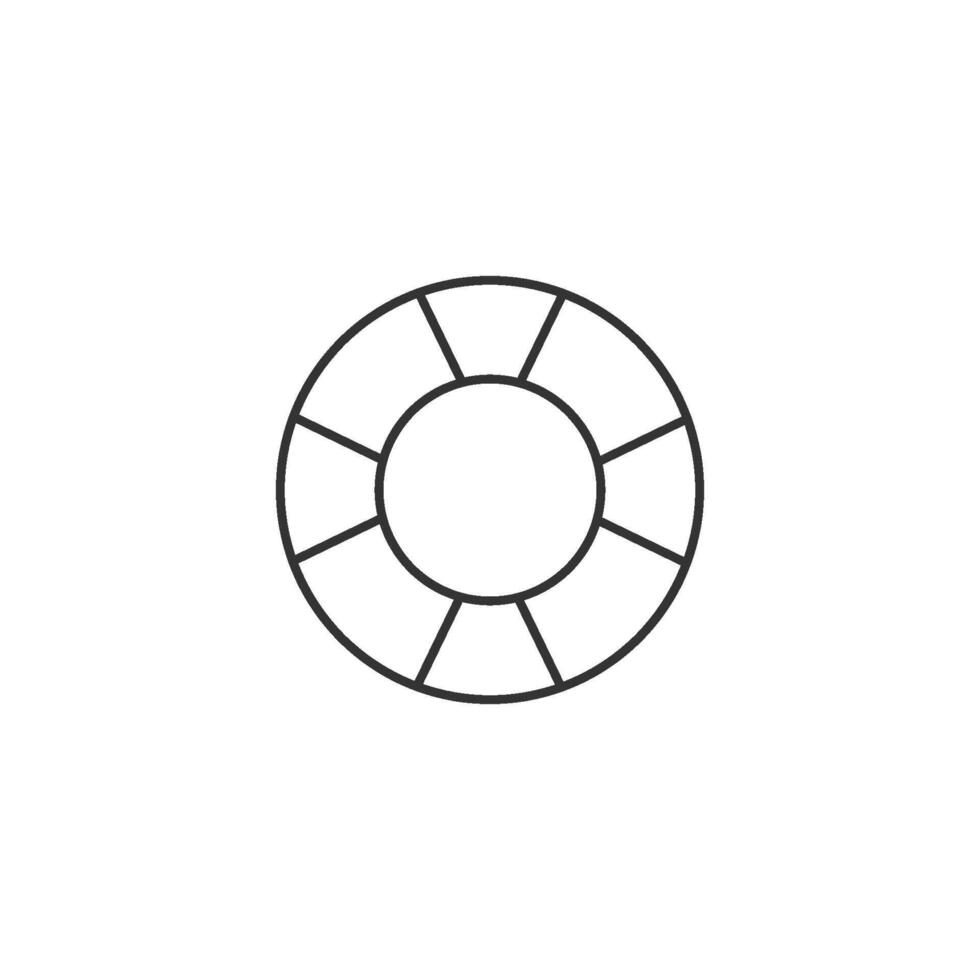 Ring buoy icon in thin outline style vector