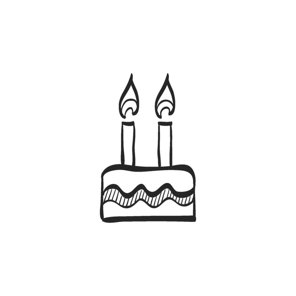 Hand drawn sketch icon birthday cake vector