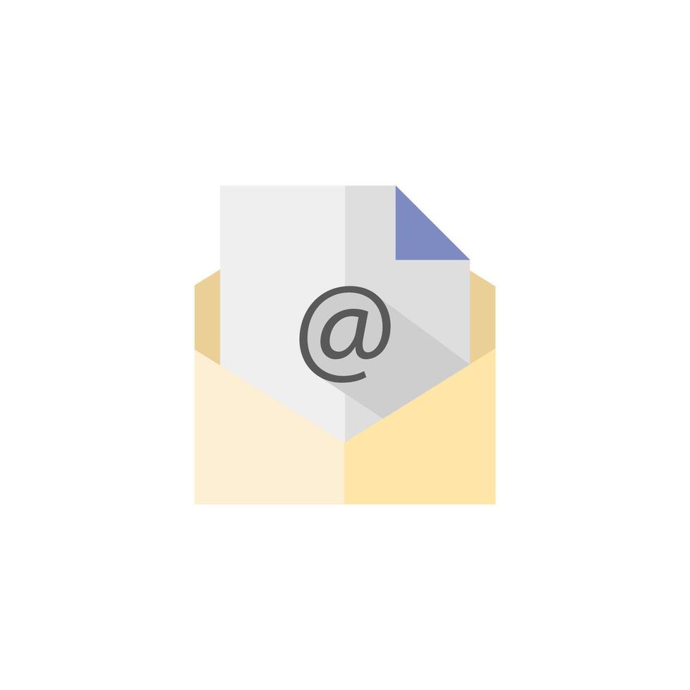 Email icon in flat color style. Open envelope vector