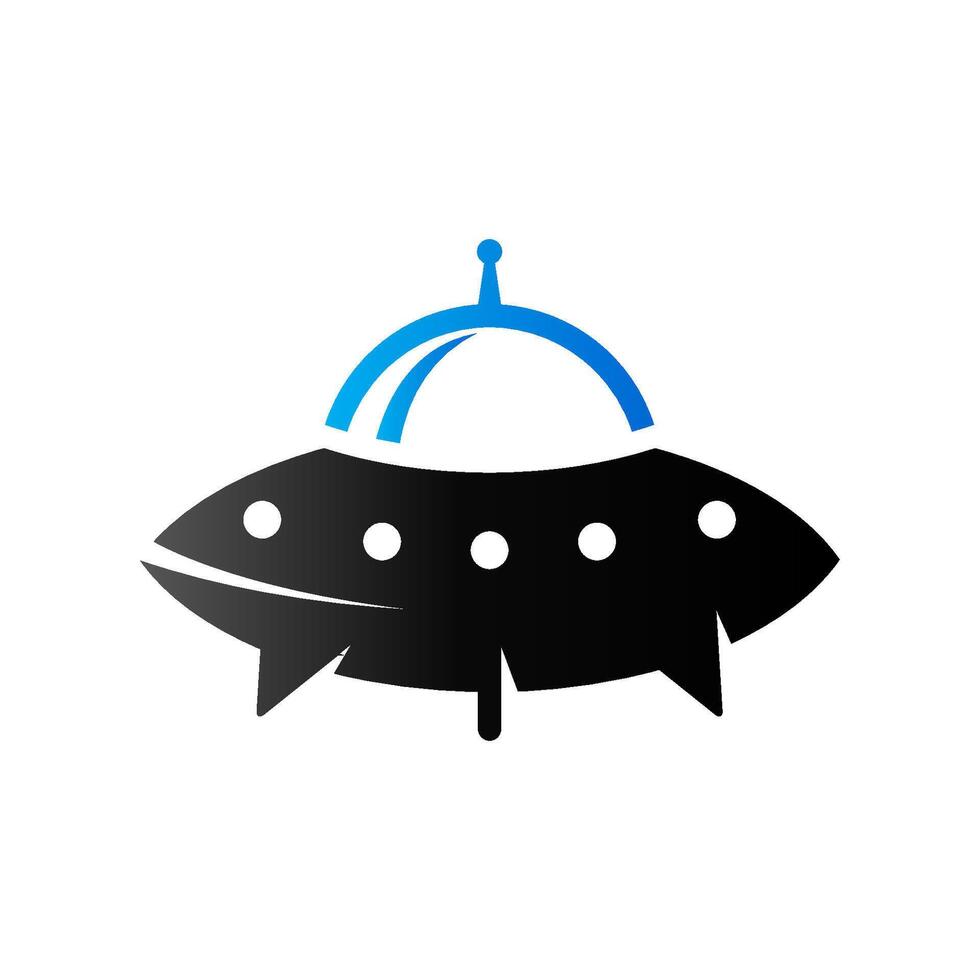 Flying saucer icon in duo tone color. Alien outer space vector