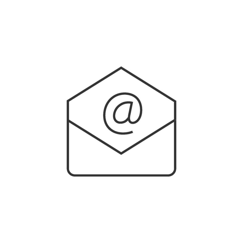 Email icon in thin outline style vector