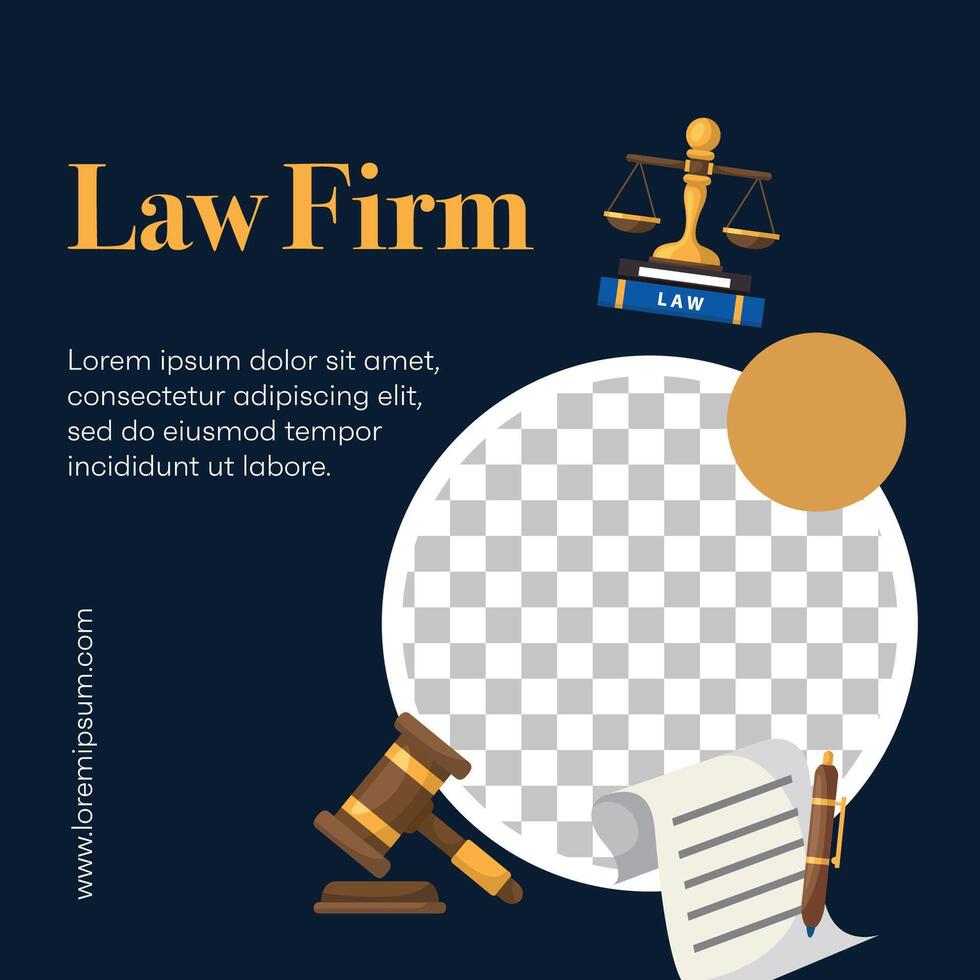 Law firm post template design vector