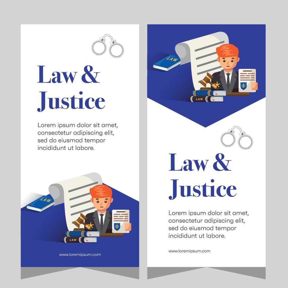 Law and justice template banner vertical. Premium banner template vector