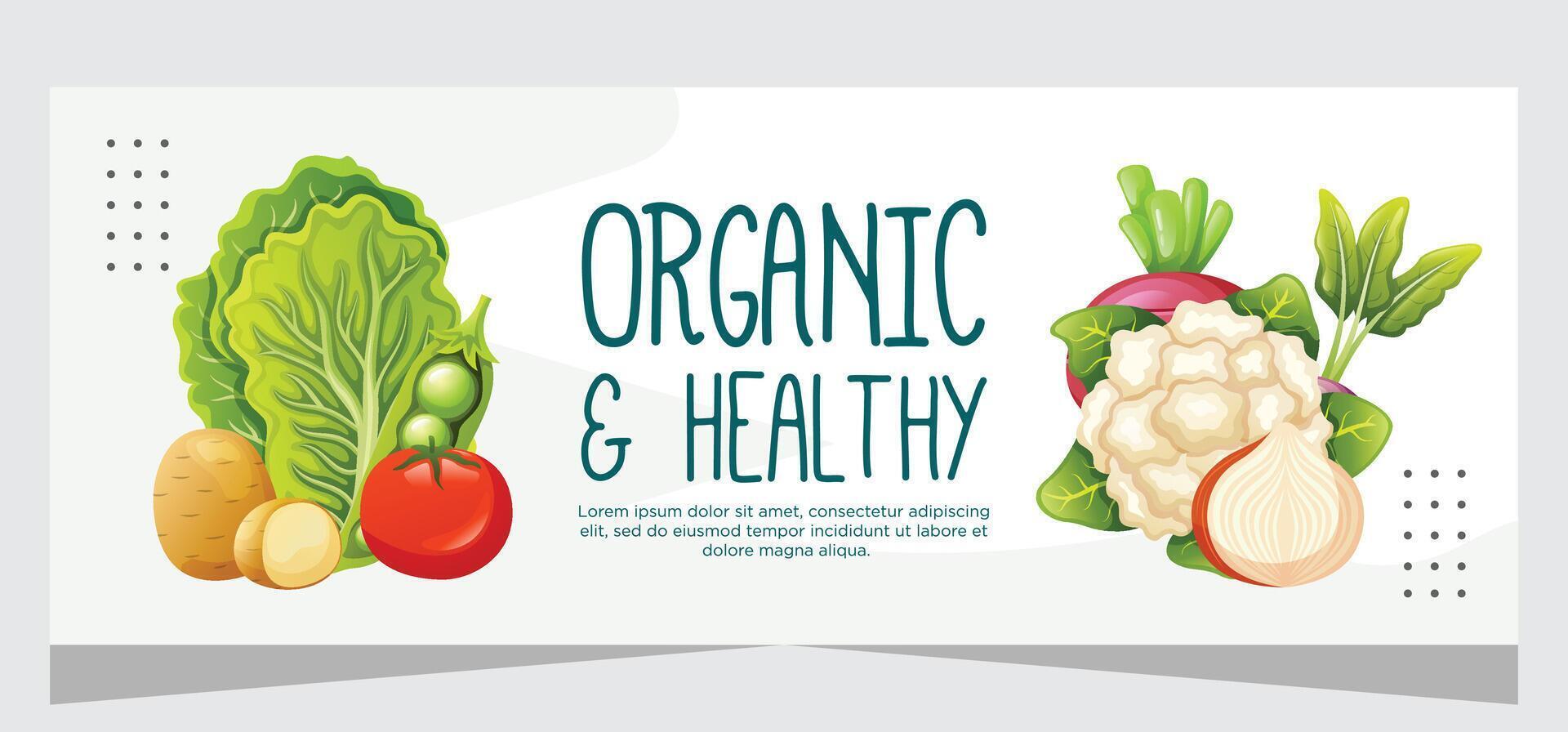 Healthy vegetarian food banner template design vector