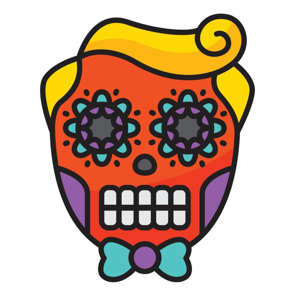 Skull icon with concept day of death. Vector design