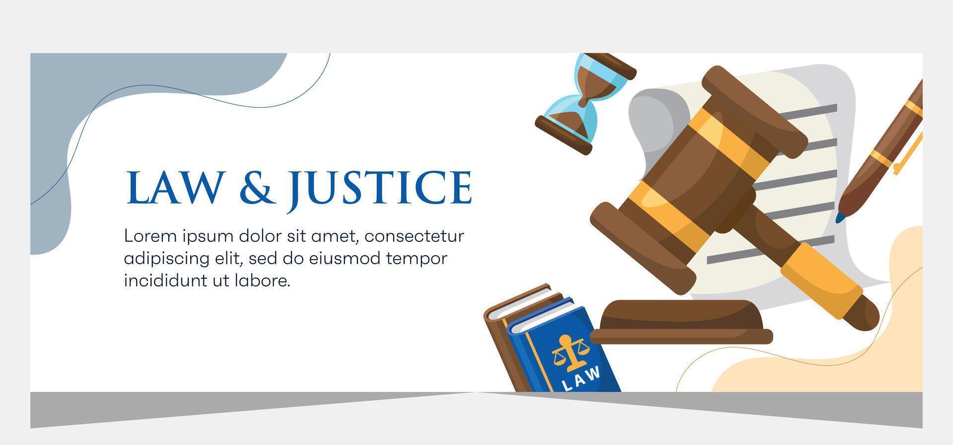 Horizontal law firm banner template design. Premium banner template vector