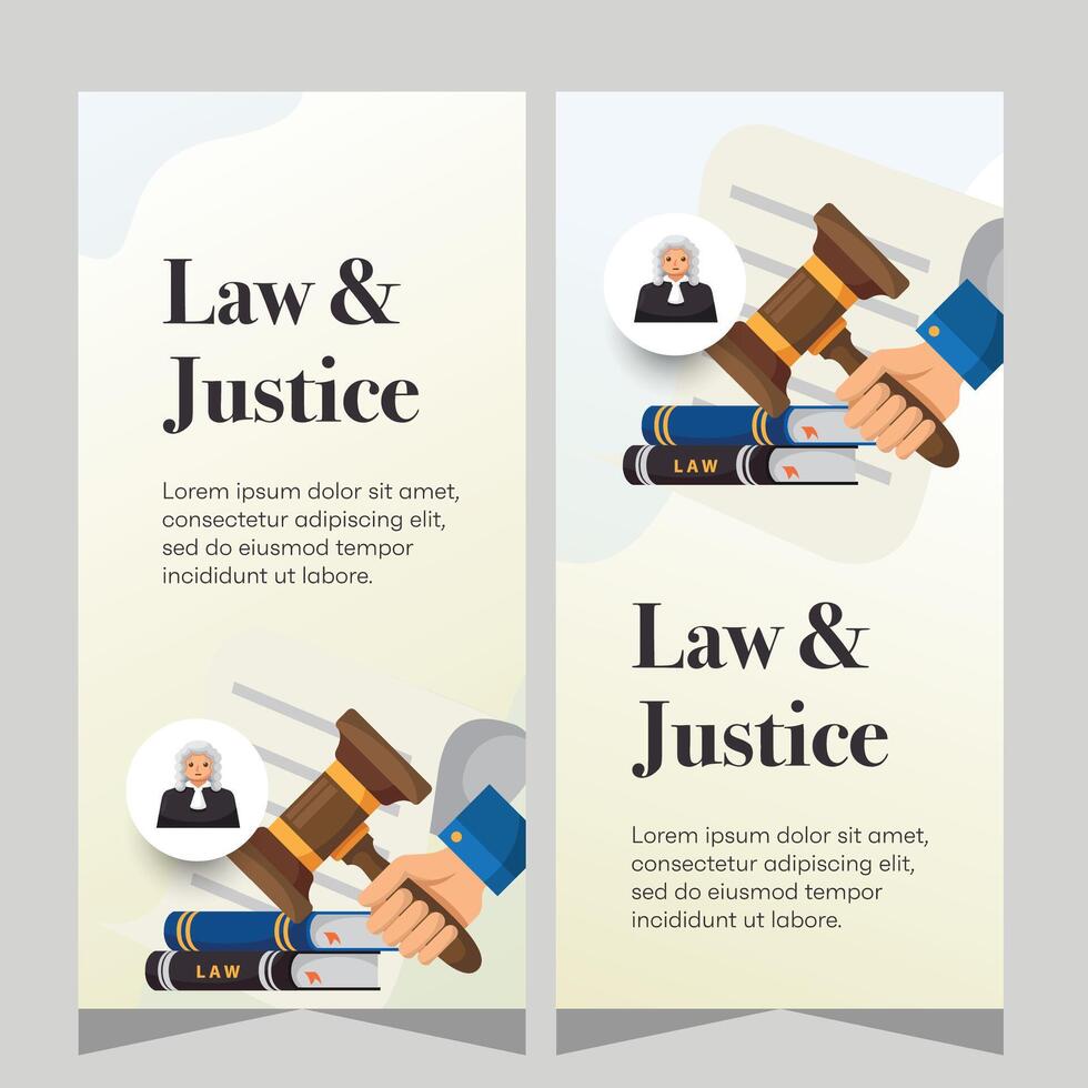 Law firm vertical banner design. Premium banner template vector