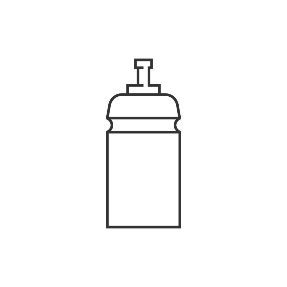Cycling water bottle icon in thin outline style vector