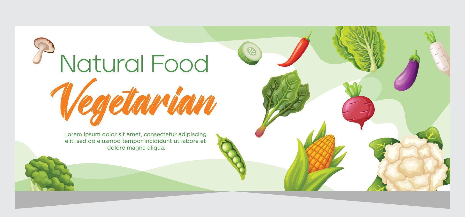 Organic and healthy food banner template design vector