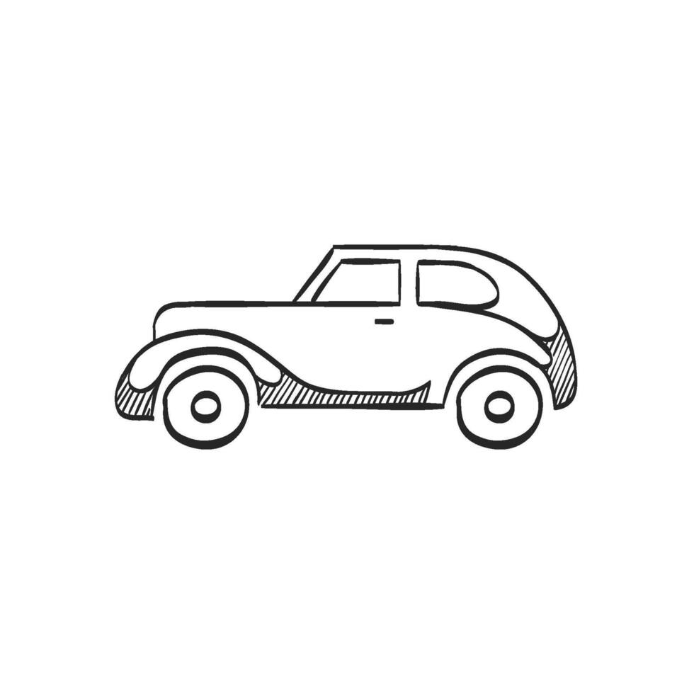 Hand drawn sketch icon vintage car vector