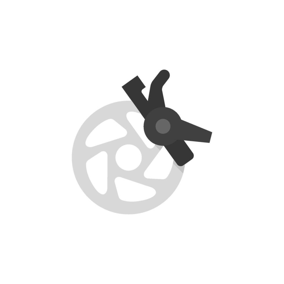 Bicycle brake icon in flat color style. Transportation sport cycling ride speed control safety stop spare part vector