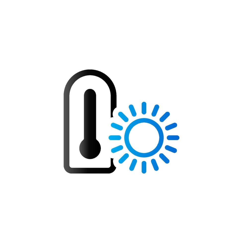 Thermometer icon in duo tone color. nature temperature hot humid vector