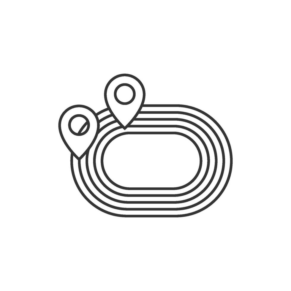 Sprinting field icon in thin outline style vector