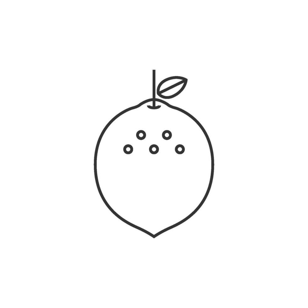 Lemon icon in thin outline style vector